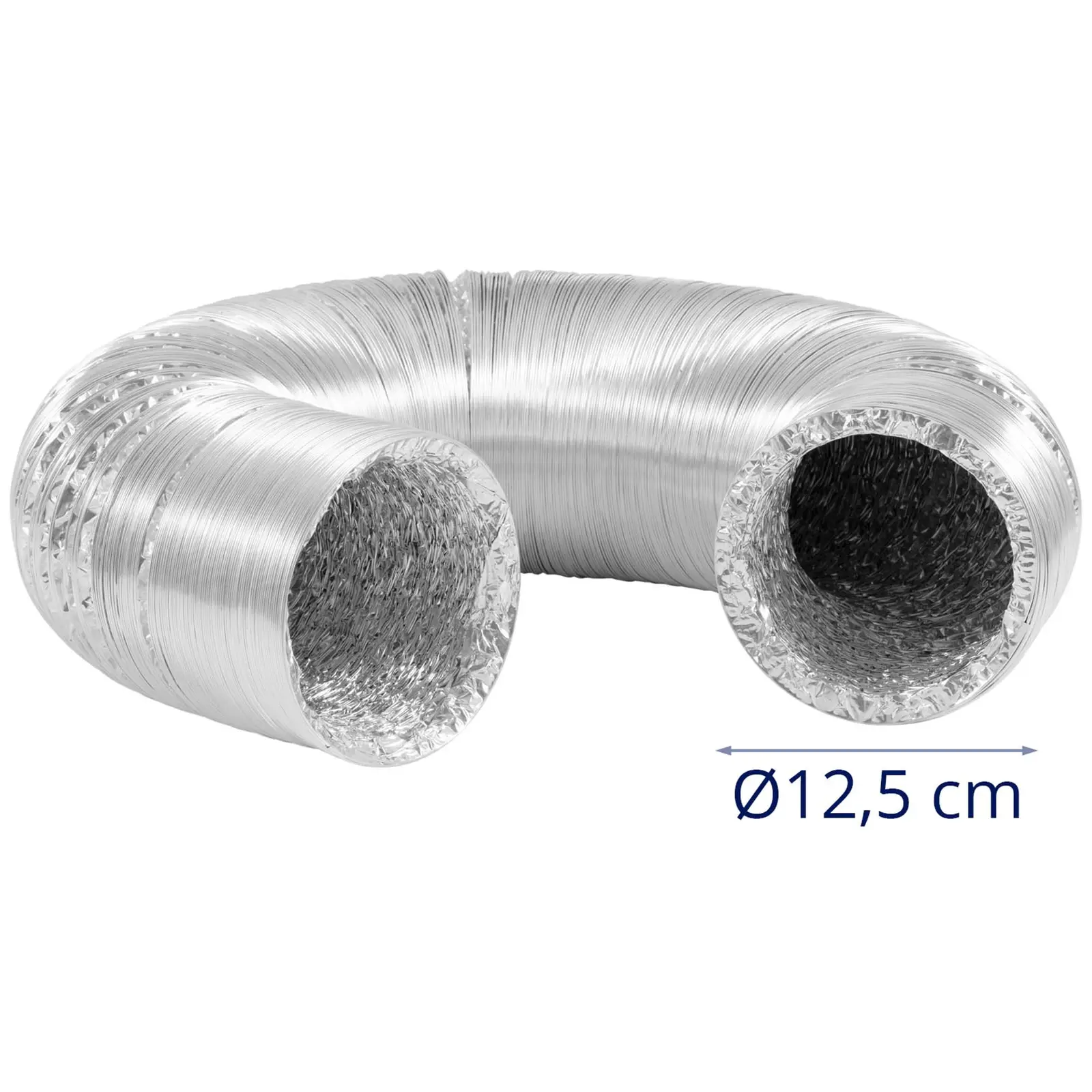 Tubo para salida de aire - Ø 125 mm - longitud de 10 m - aluminio
