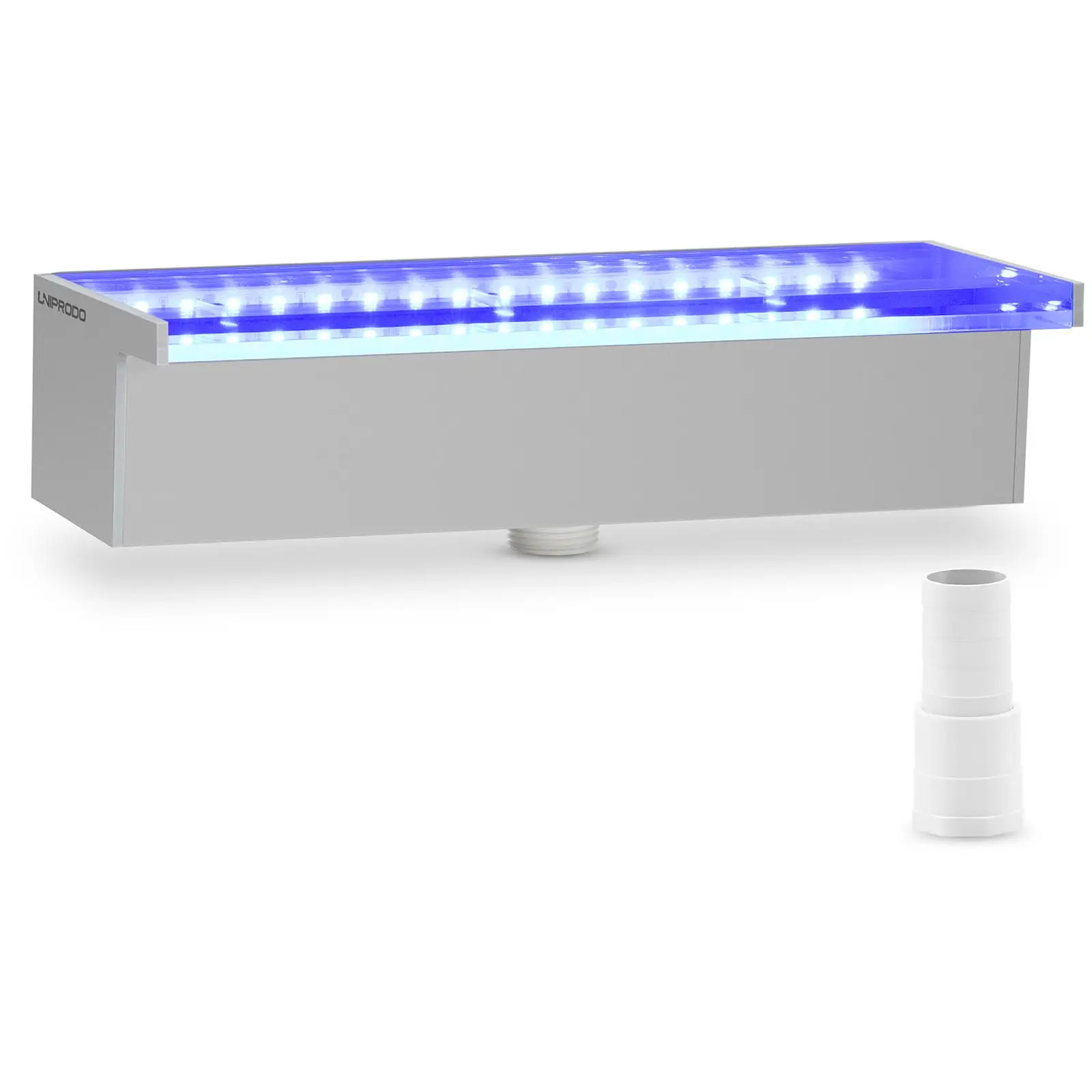 Cascada para piscina - 30 cm - Iluminación LED - azul/blanco - salida de agua: 30 mm