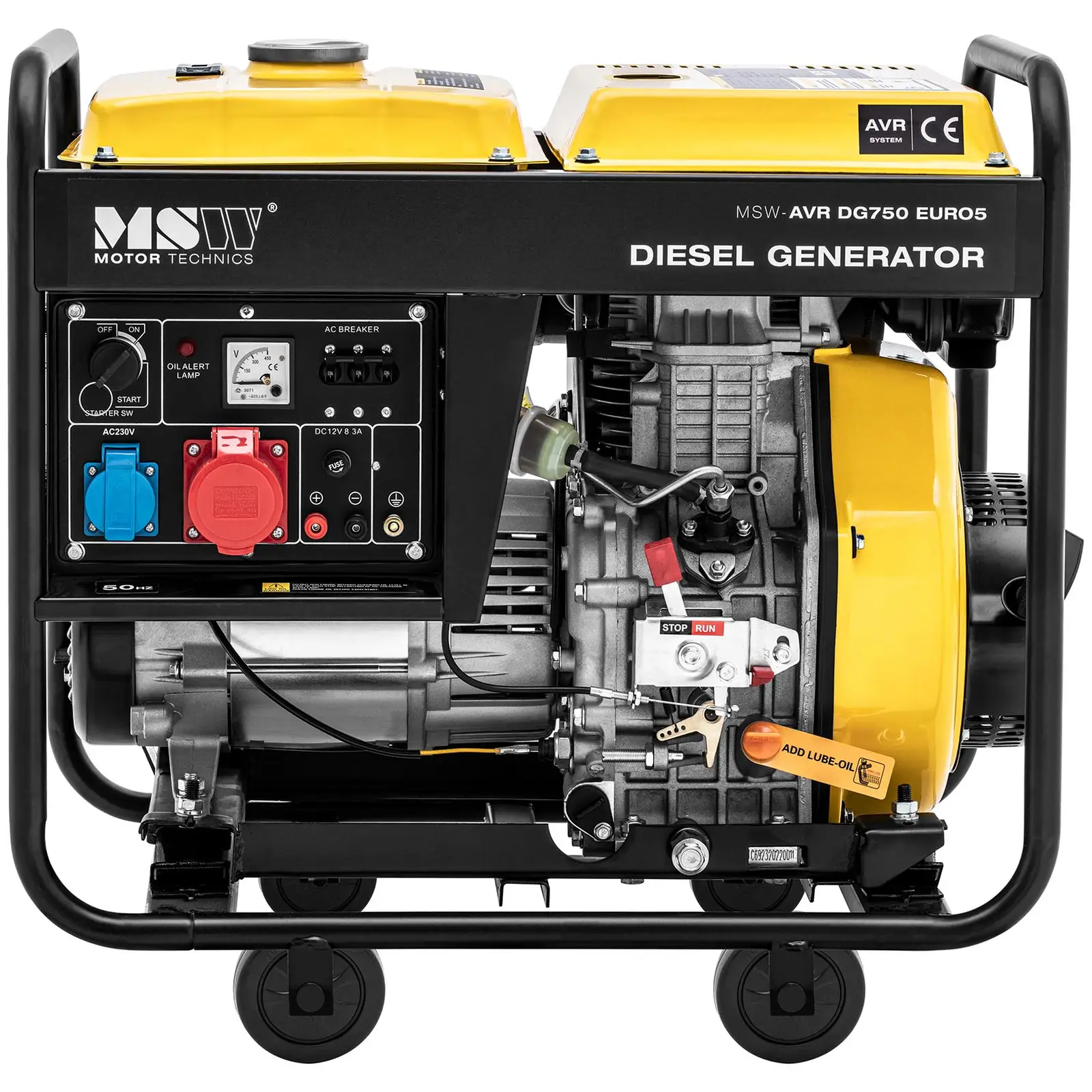 Generador diésel - 1650 / 4600 W - 12,5 L - 230/400 V - portátil - AVR - Euro 5