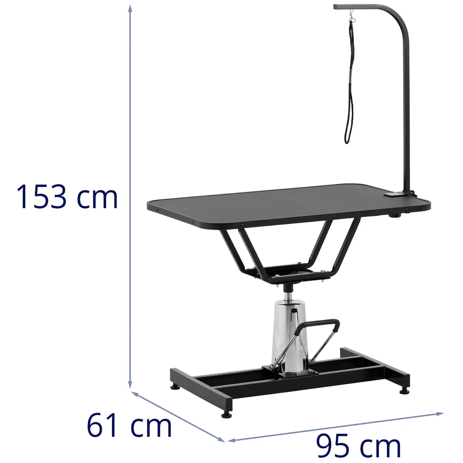 Mesa de peluquería canina - 905 x 605 mm - altura regulable en 70 - 84 cm - 60 kg - 1 cinta