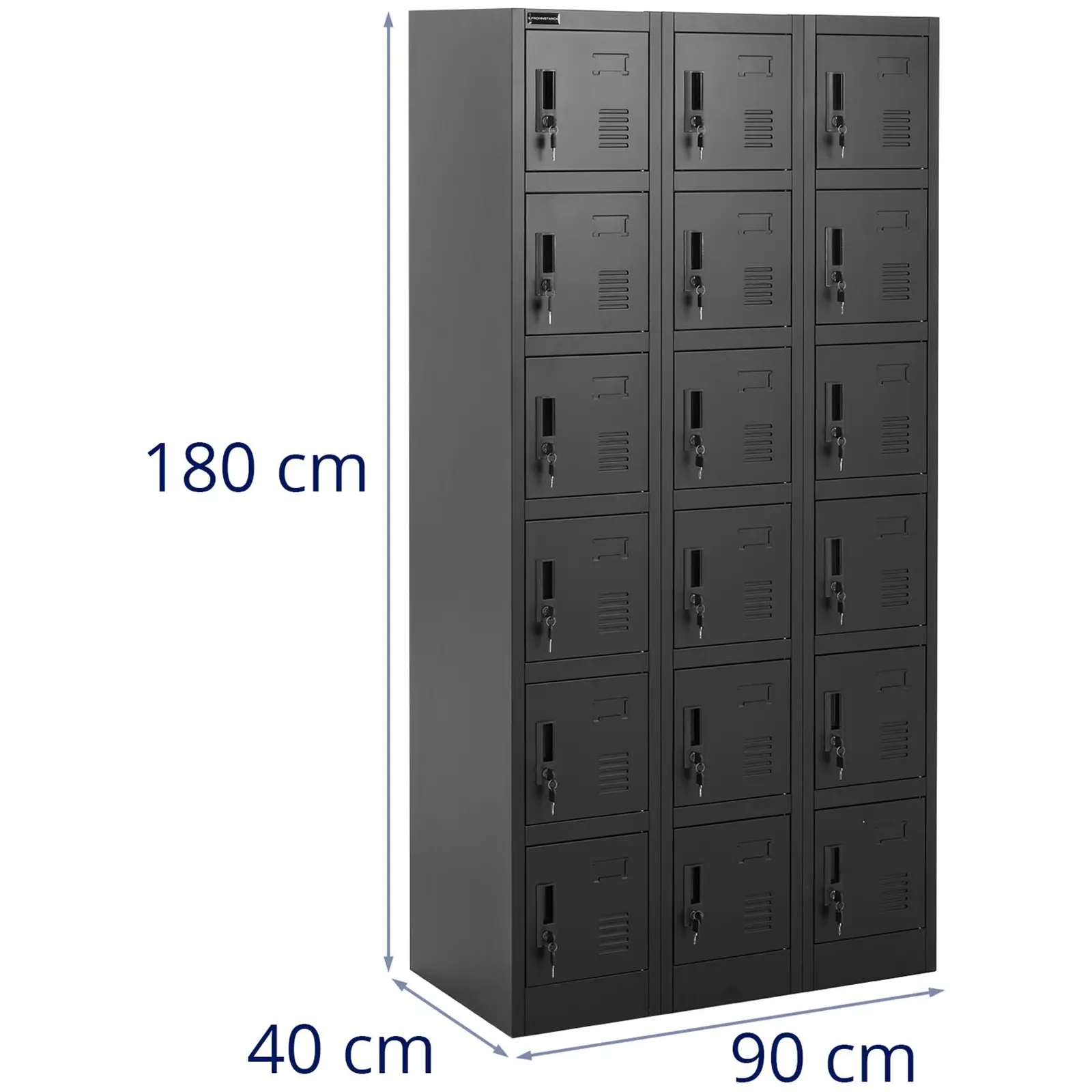 Taquilla de metal - 18 compartimentos - cerraduras - 200 kg