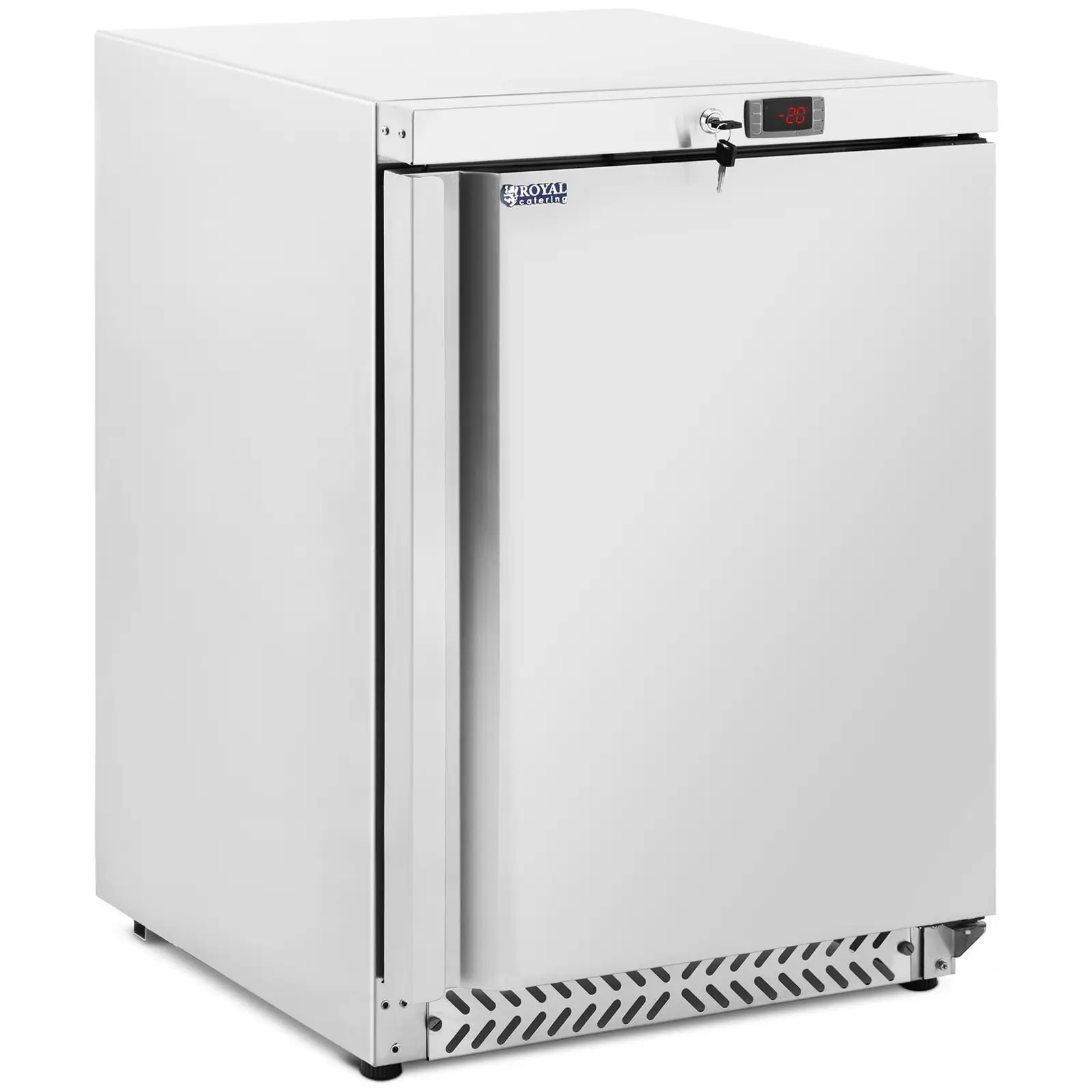 Congelador vertical - 170 L - Royal Catering - plateado - refrigerante R600A