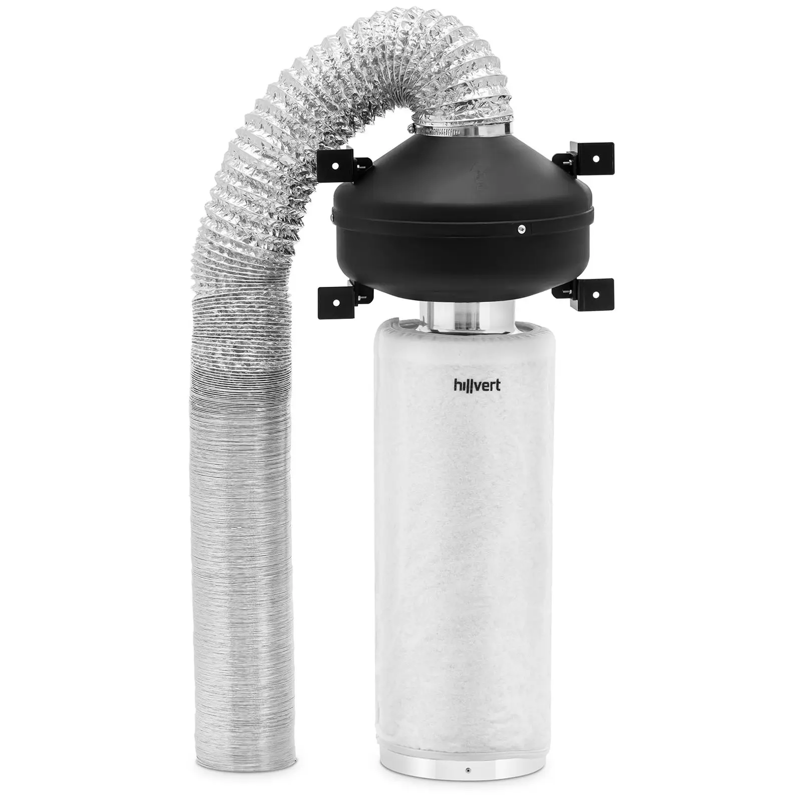 Set de extracción de aire - filtro de carbón activo de 50 cm / ventilador de tubo / manguera de salida de aire - 249,6 m³/h - salida de Ø102 mm