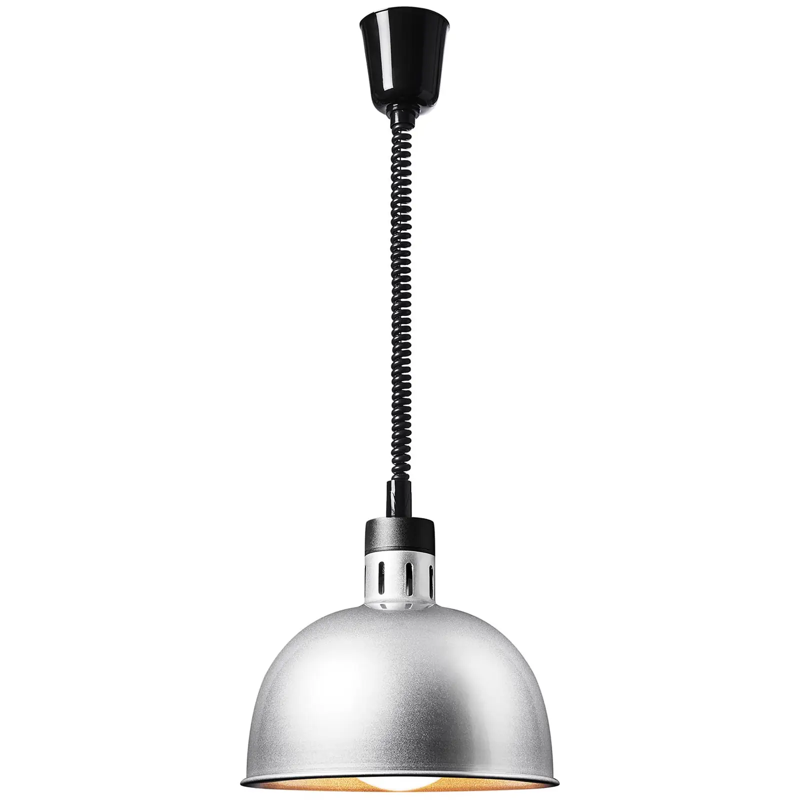 Lámpara calentadora de alimentos - plateada - 28.5 x 28.5 x 29 cm - Royal Catering - acero - regulable en altura