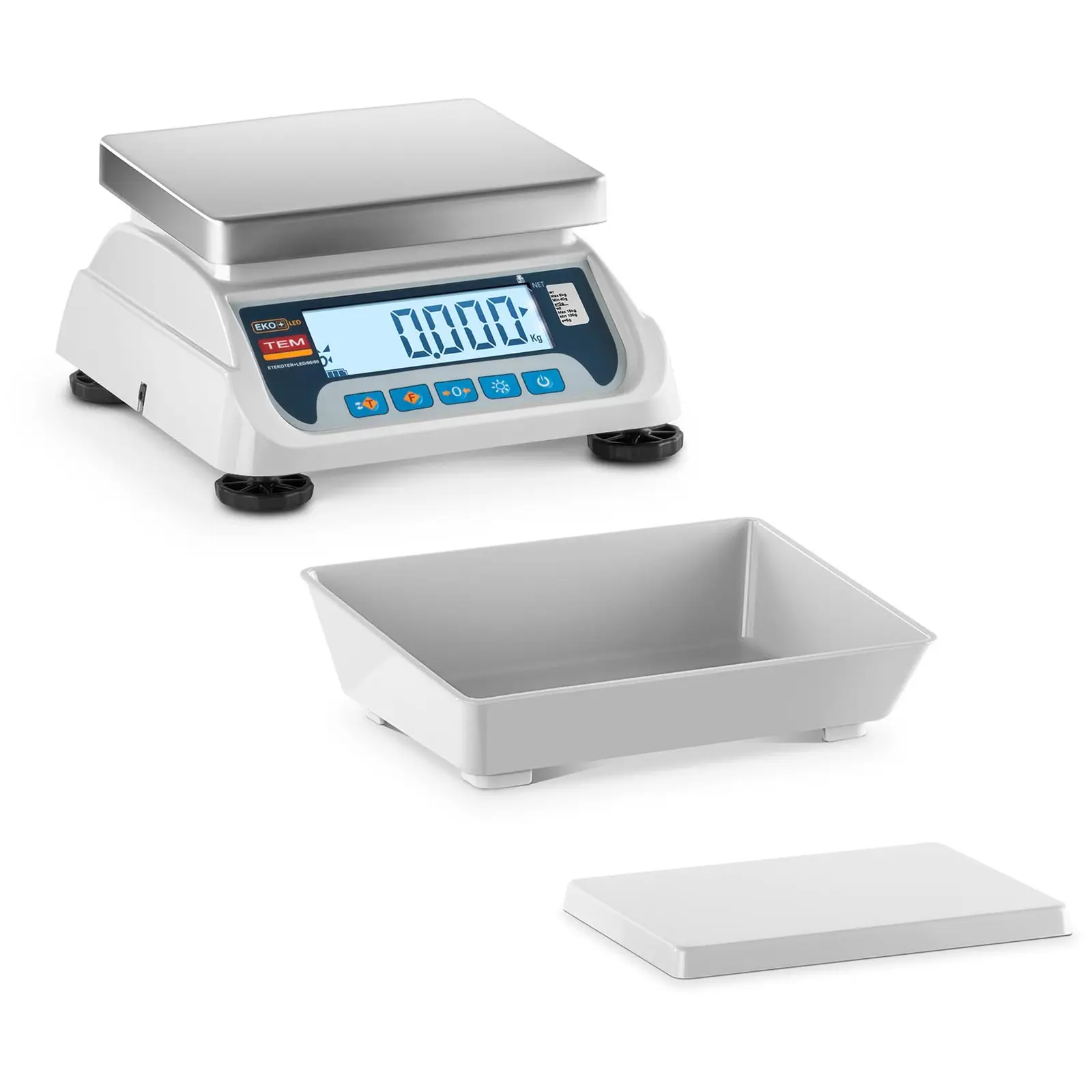 Balanza de mesa - calibrada - 15 kg / 5 g - LCD