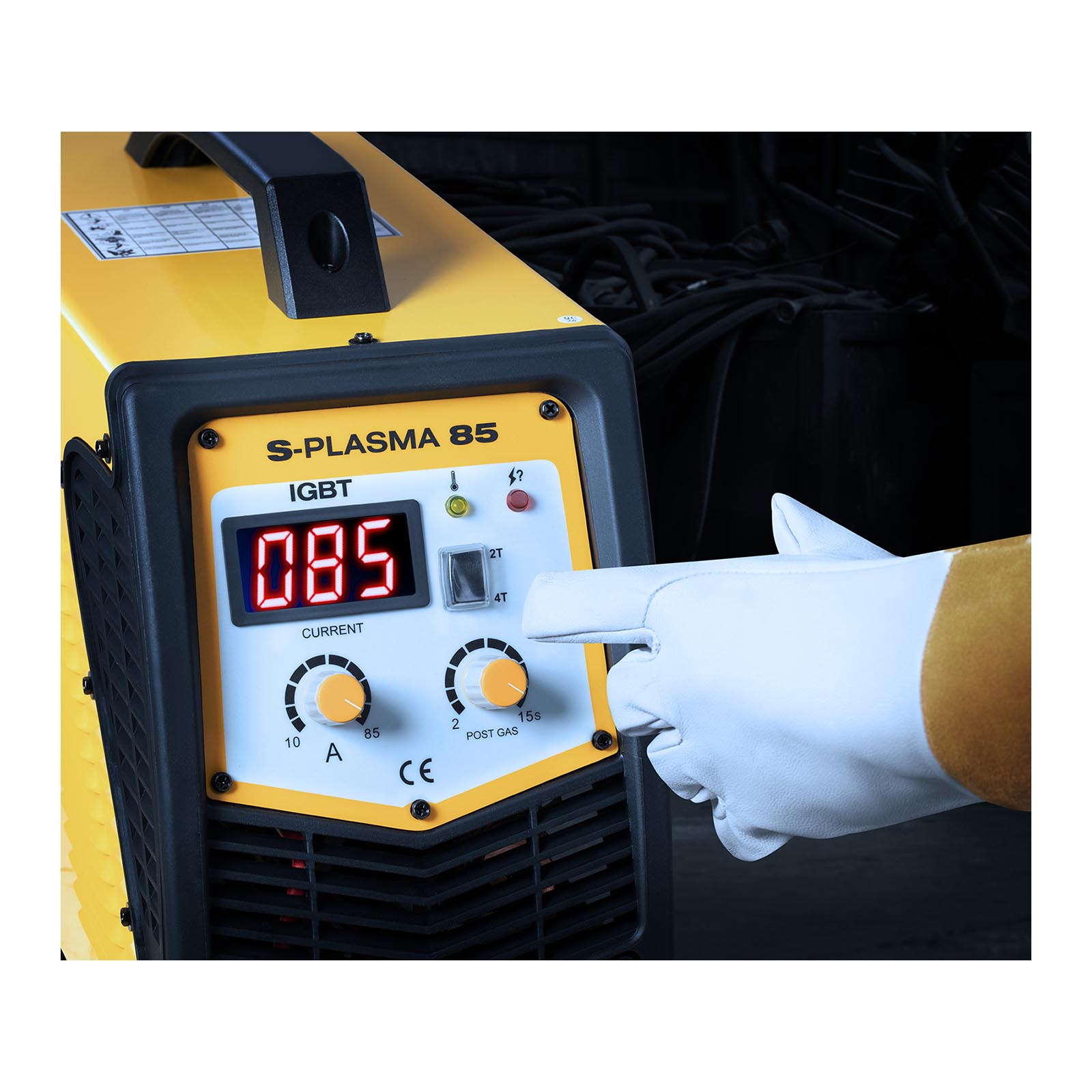 Set de soldadura Cortadora de plasma CNC - 85 A - 400 V - HF + Careta de soldar – Pokerface – PROFESSIONAL SERIES