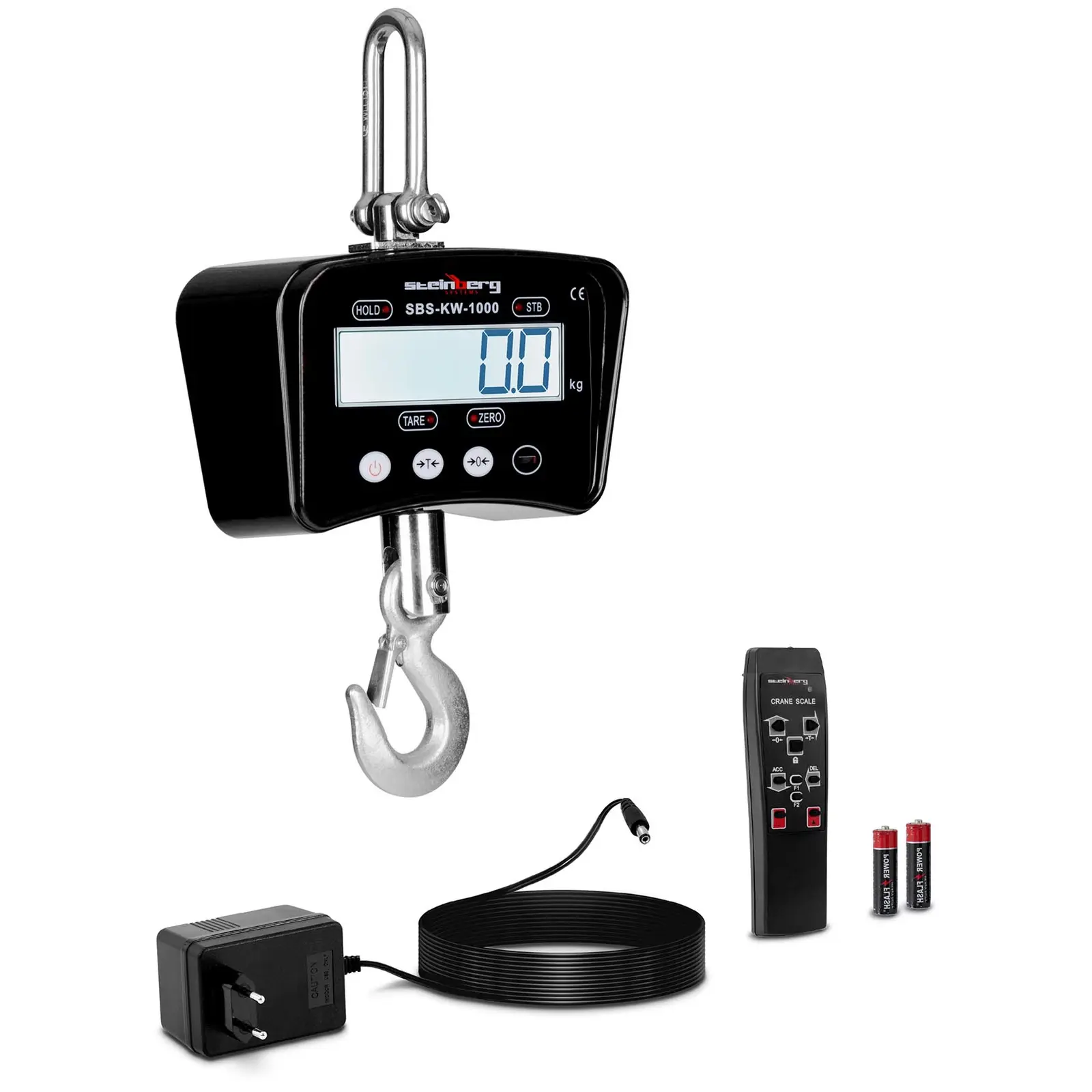 Dinamómetro digital - 1.000 kg / 0,2 kg - LCD - negro