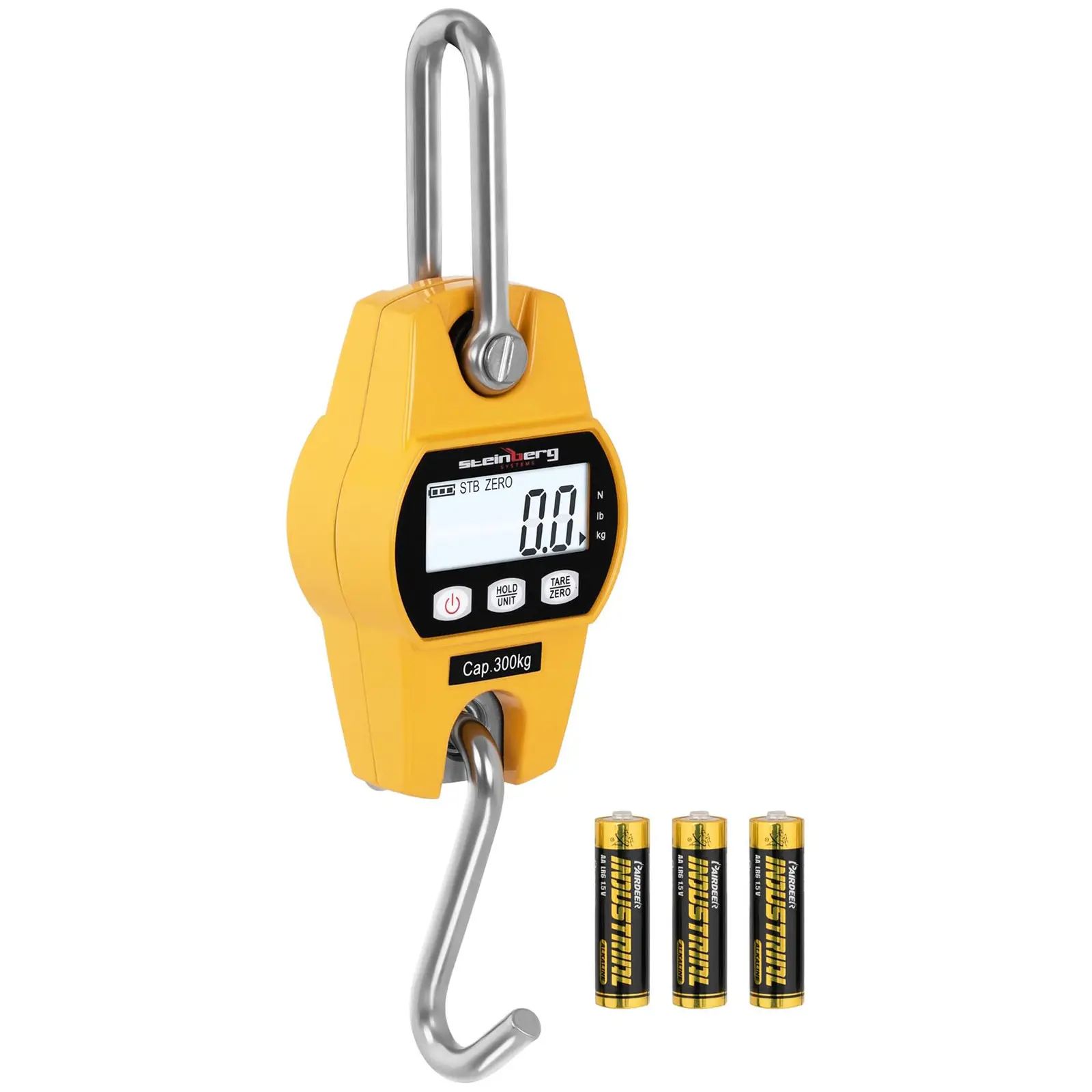 Dinamómetro digital - 300 kg / 100 g - LCD - amarillo