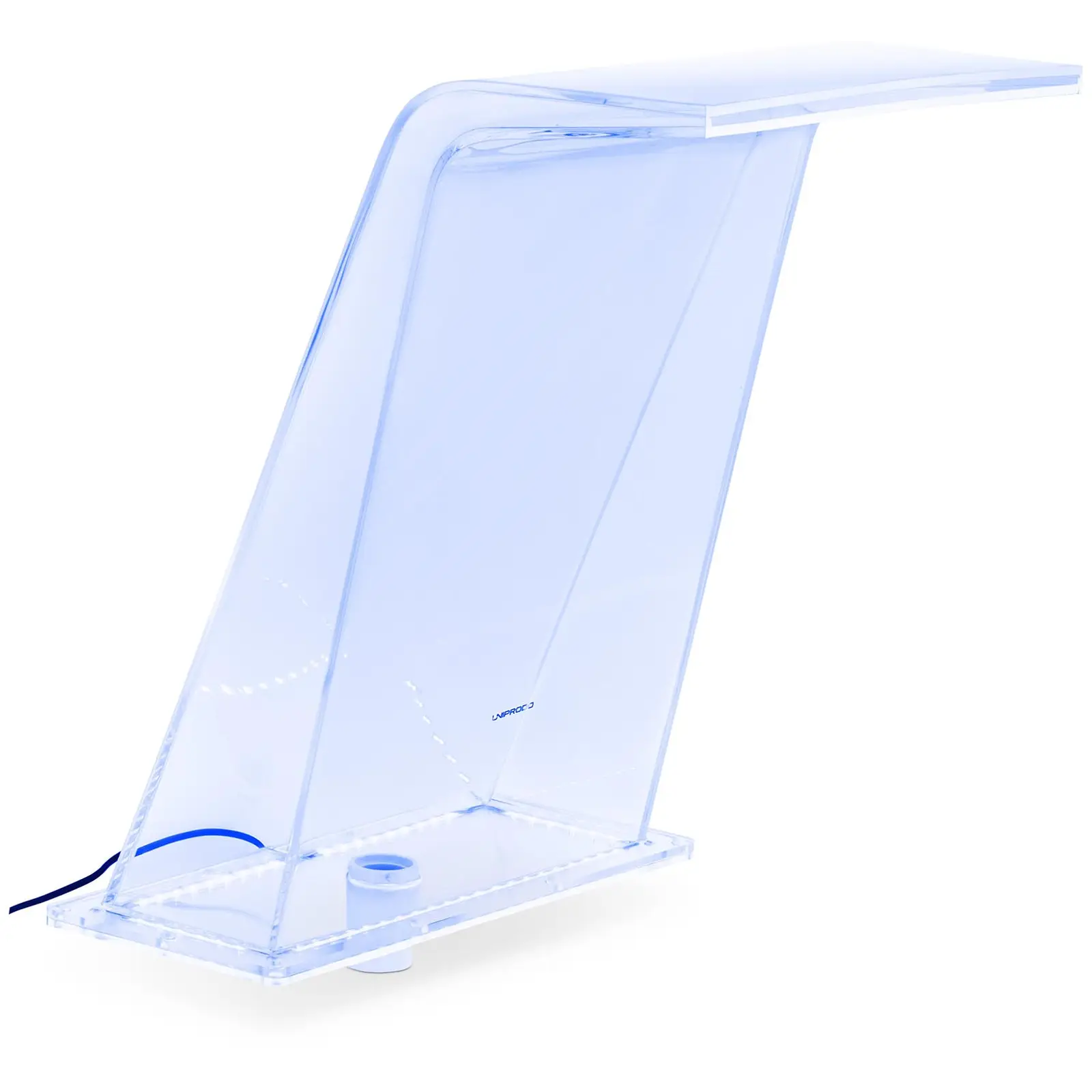 Cascada para piscina - 45 cm - iluminación LED - azul/blanco