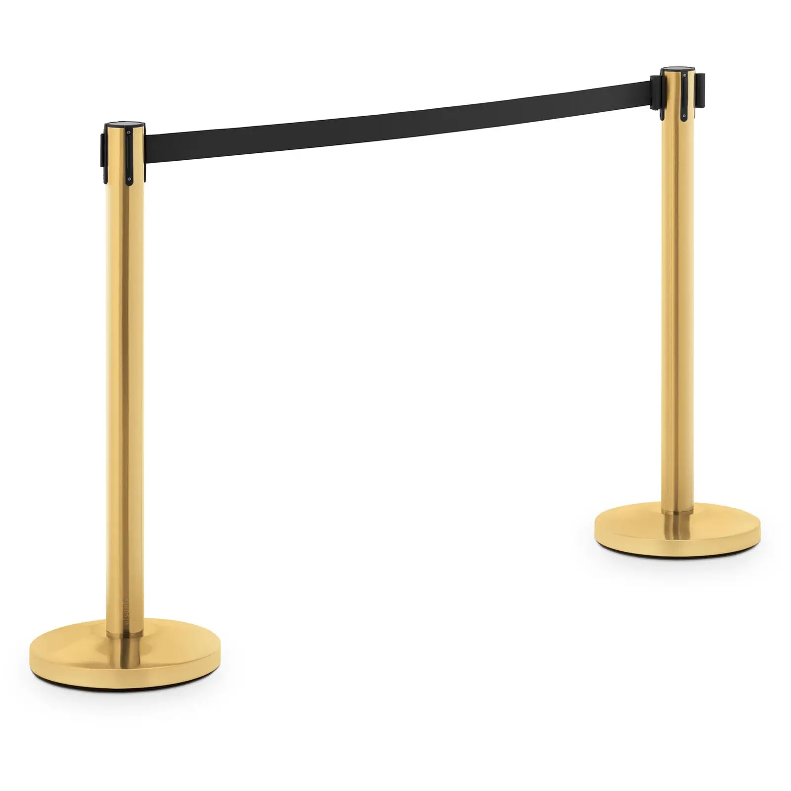 2 postes de barrera con cinta - 200 cm - dorado