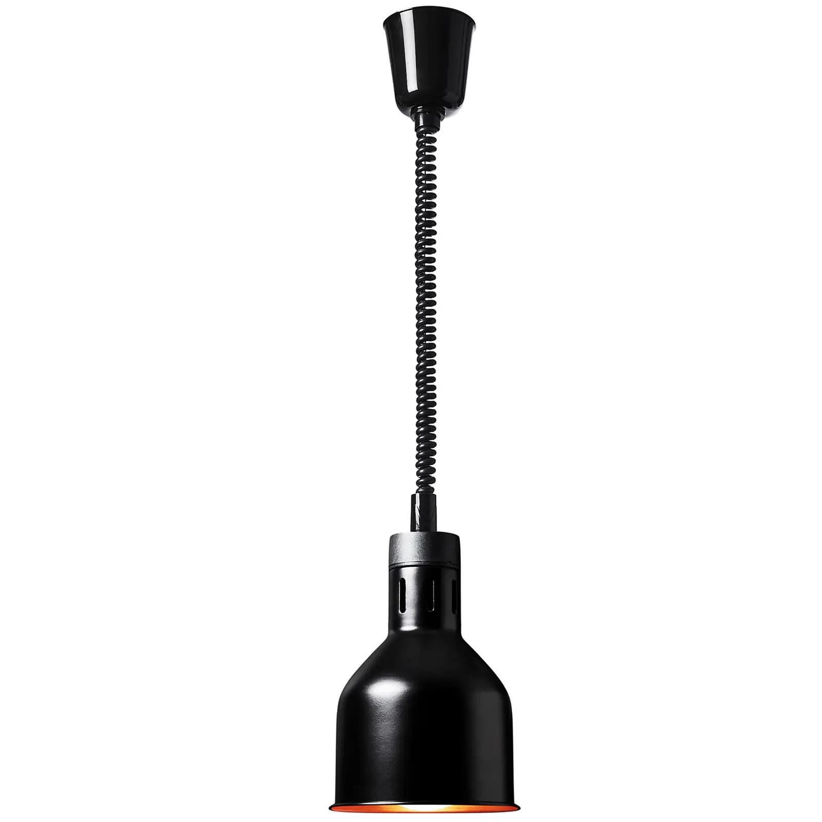 Lámpara calentadora de alimentos - negra mate - 17 x 17 x 28.5 cm - Royal Catering - acero - regulable en altura