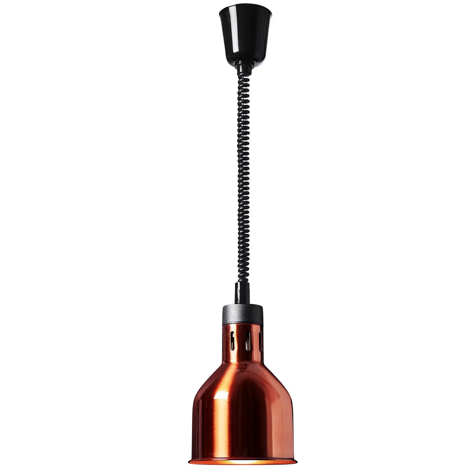 Lámpara calentadora de alimentos - óptica: latón - 17.5 x 17.5 x 25 cm - Royal Catering - acero - regulable en altura