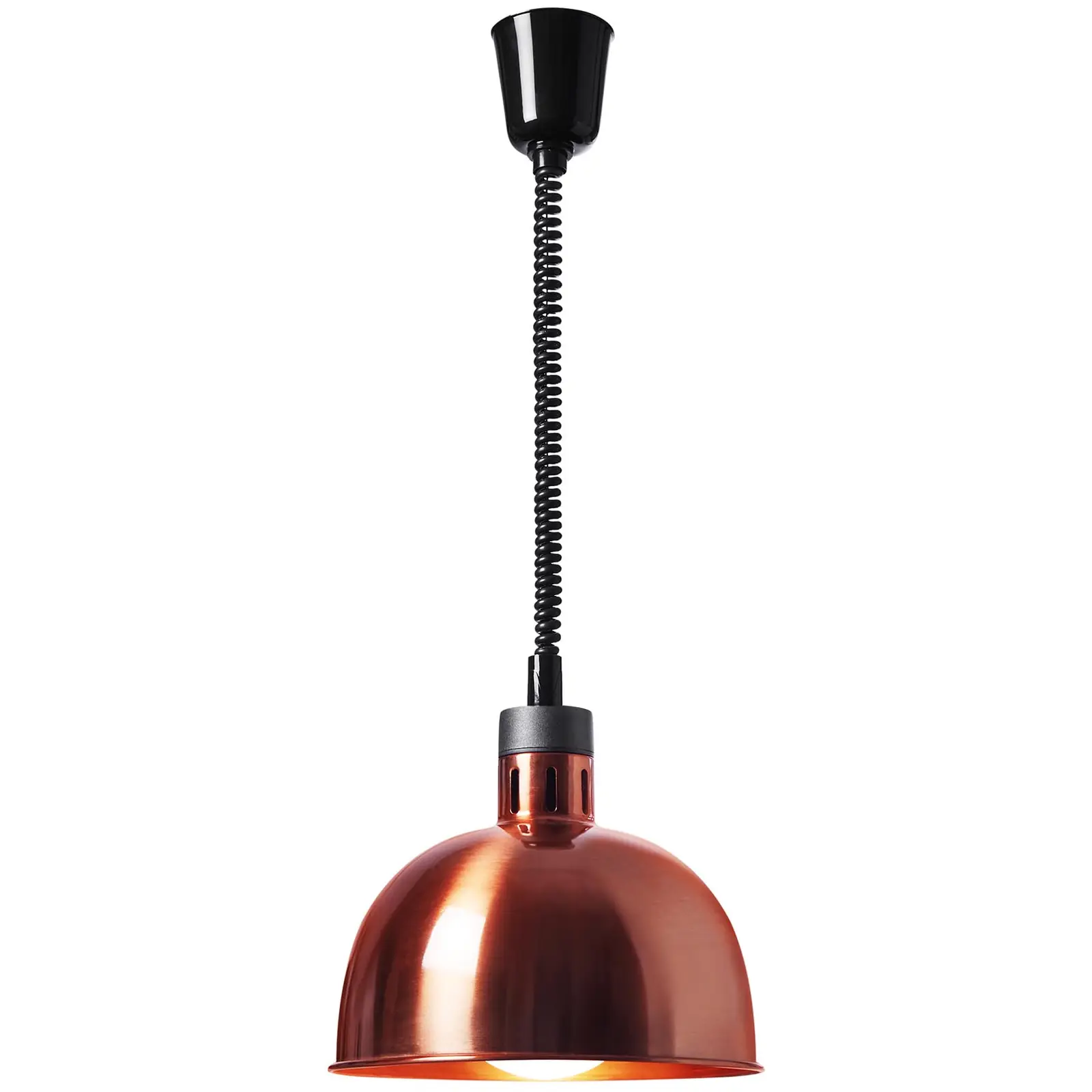 Lámpara calentadora de alimentos - óptica: cobre - 29 x 29 x 29 cm - Royal Catering - acero - regulable en altura