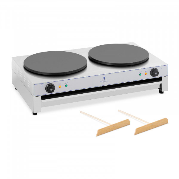 Crepera - 2 x Ø 400 mm - Royal Catering - 2 x 3.000 W - compartimento extraíble