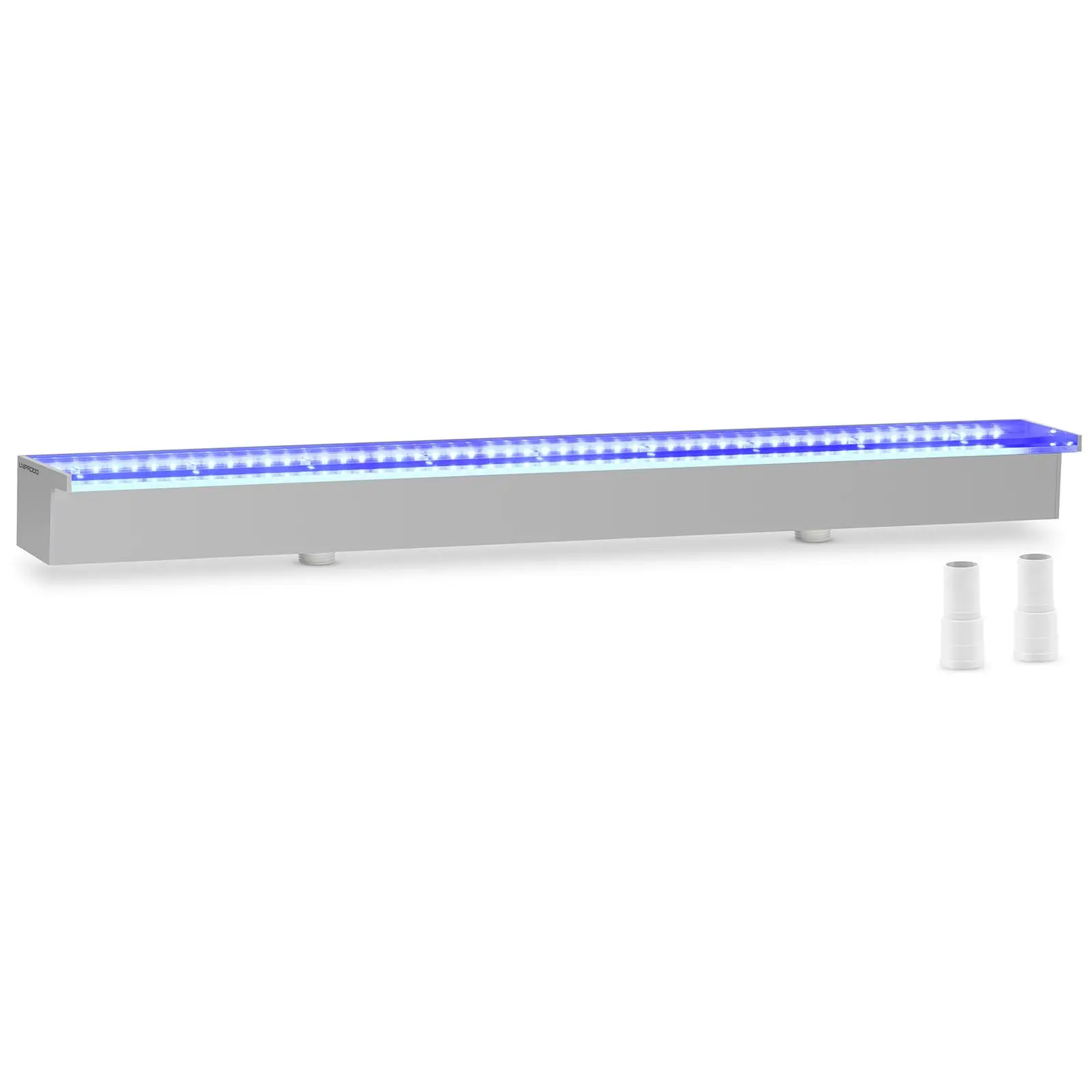 Cascada para piscina - 90 cm - iluminación LED - azul/blanco - salida de agua: 30 mm