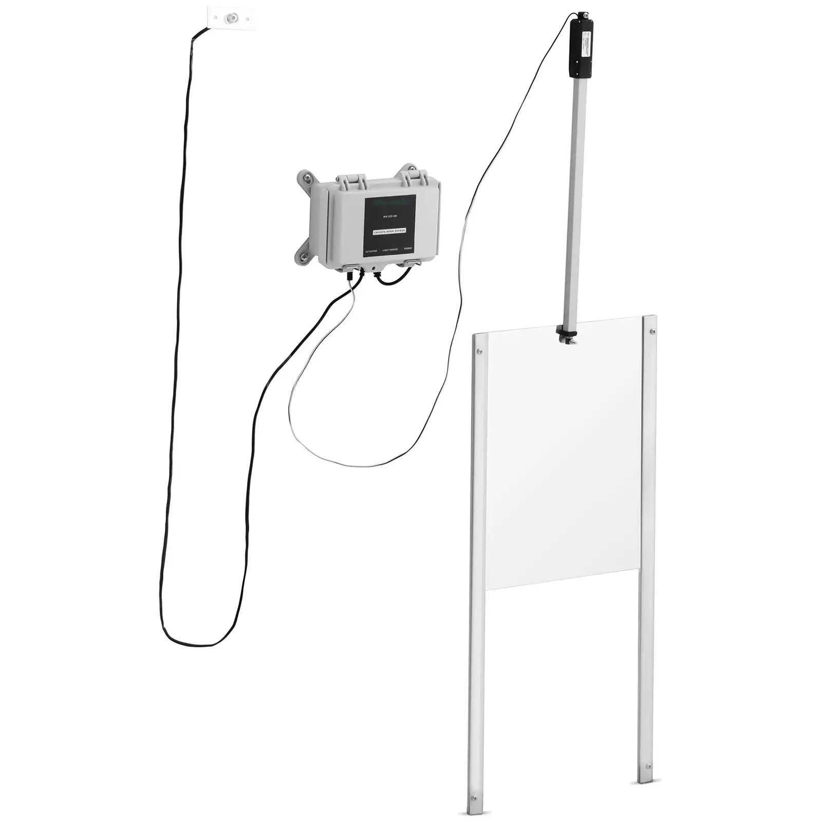 Puerta automática para gallinero - temporizador / sensor de luz - fuente de alimentación - carcasa impermeable - función antibloqueo