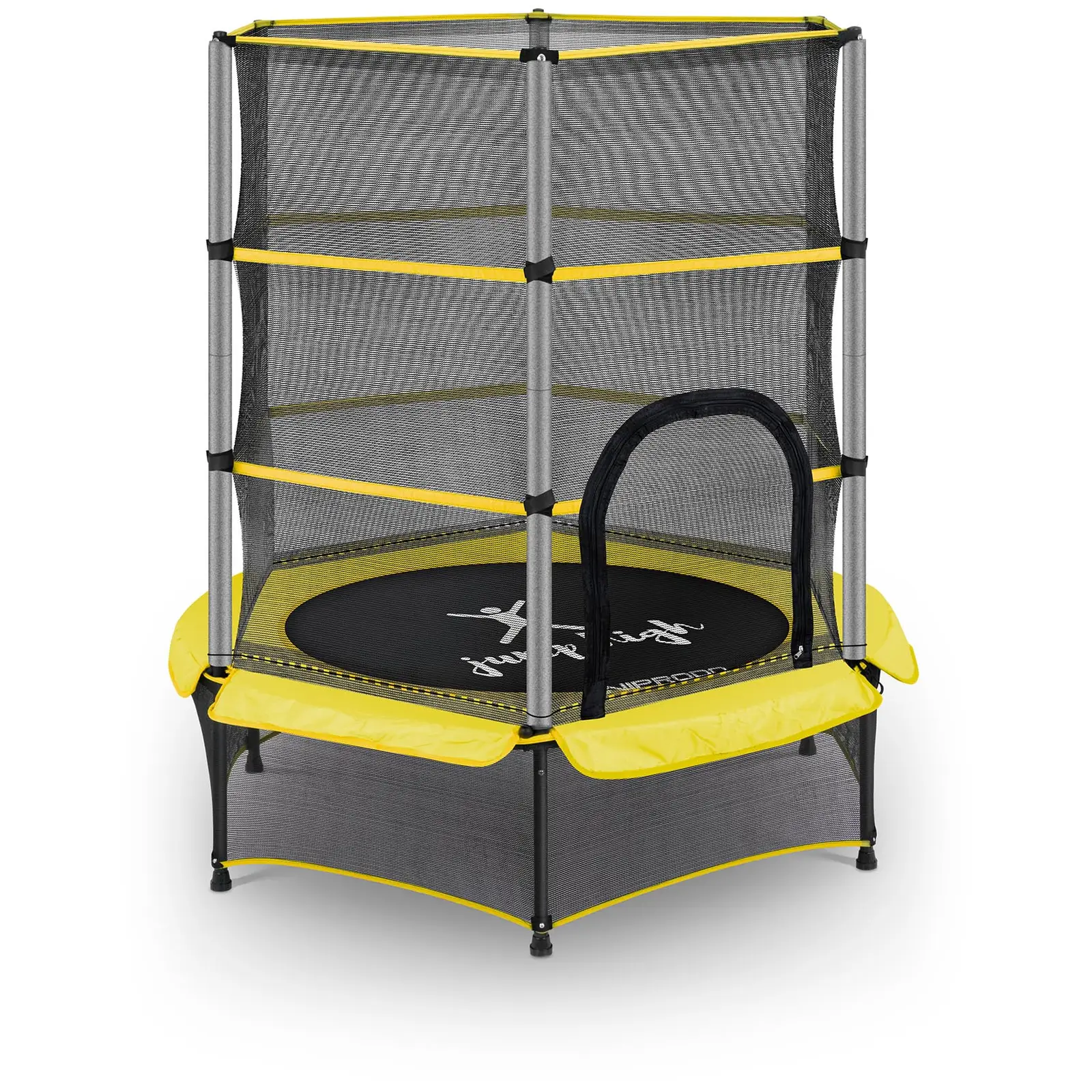 Trampolín para niños - con red de seguridad - 140 cm - 50 kg - amarillo