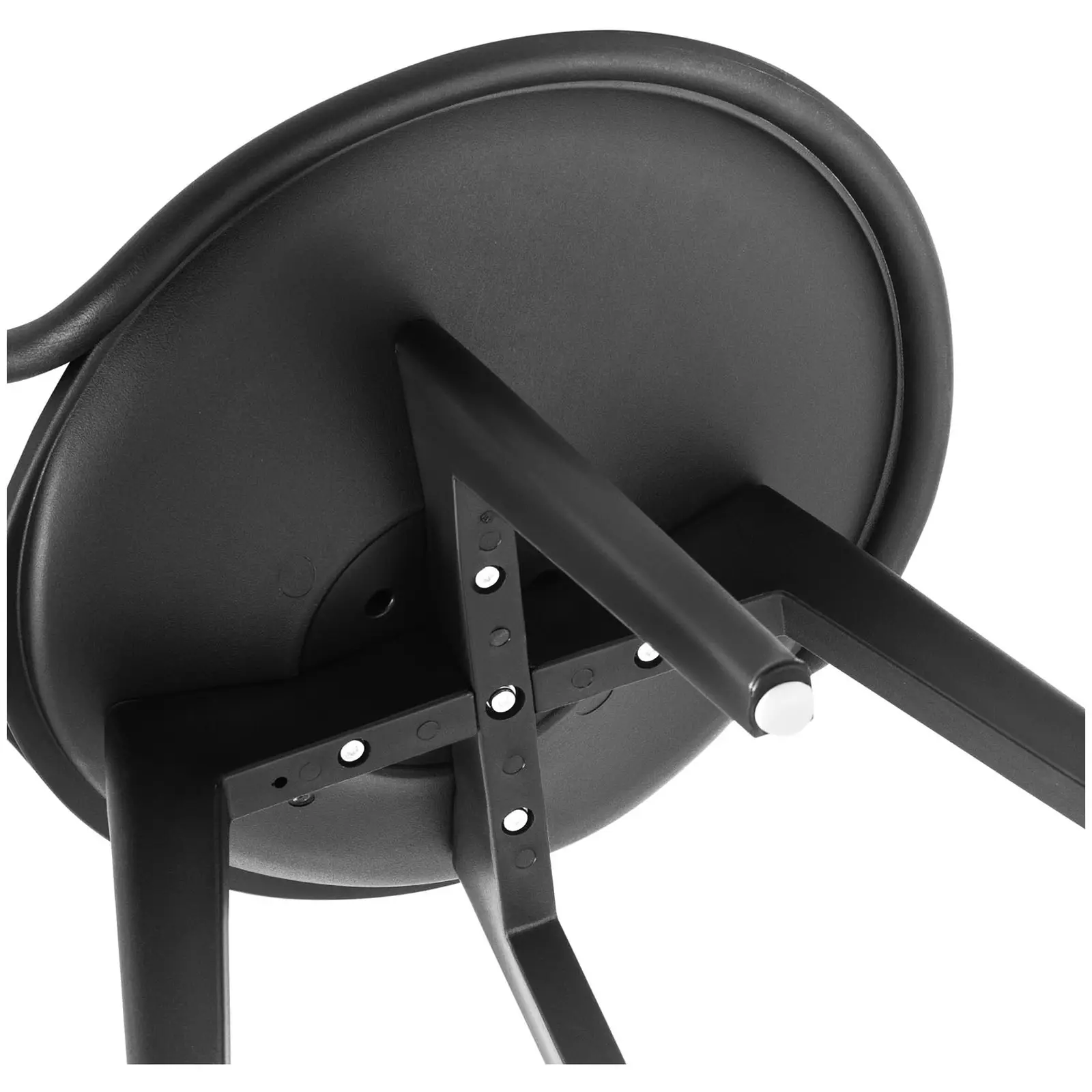 Silla - set de 2 - Royal Catering - hasta 150 kg - respaldo abierto - patas centradas - negro