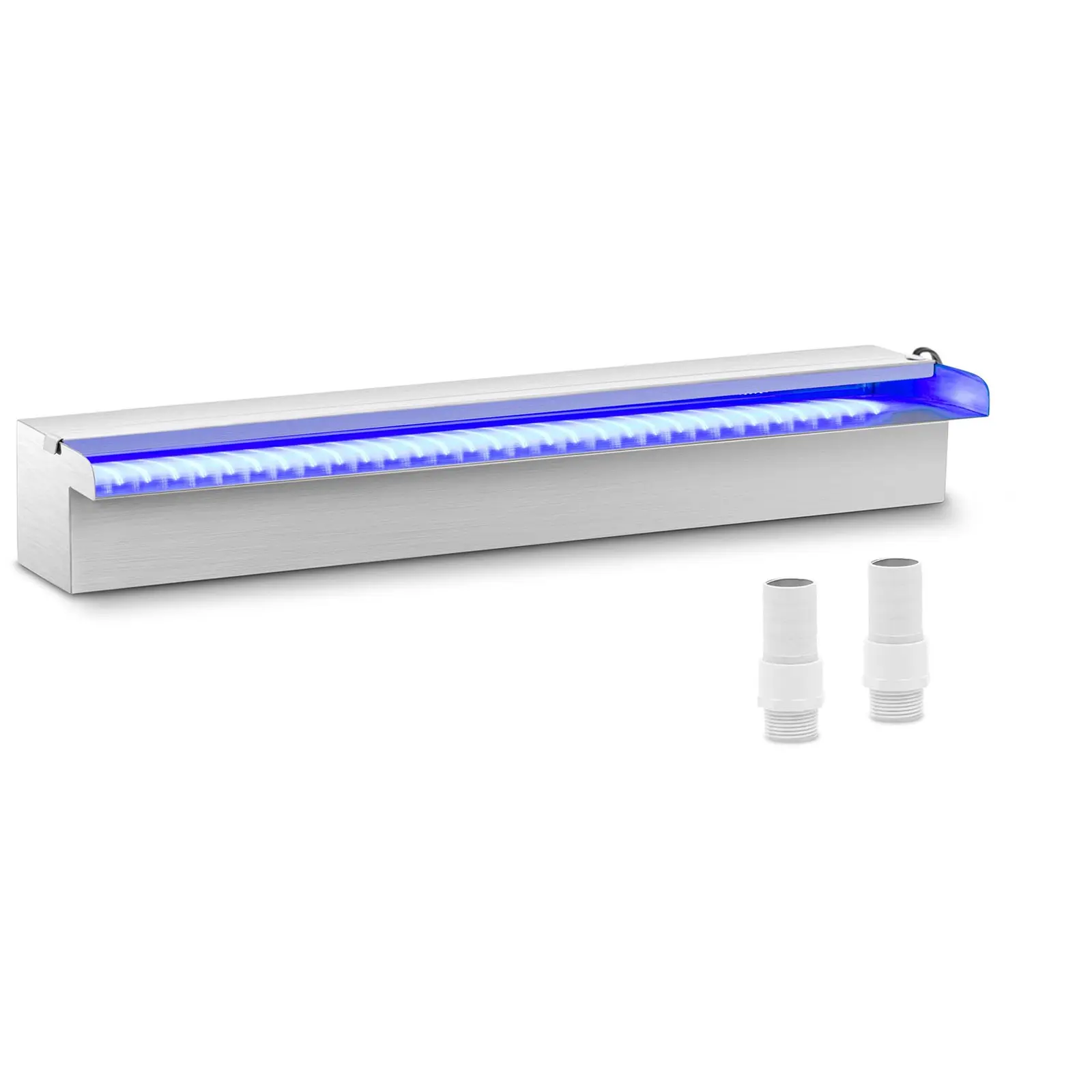 Cascada para piscina - 60 cm - iluminación LED - azul/blanco