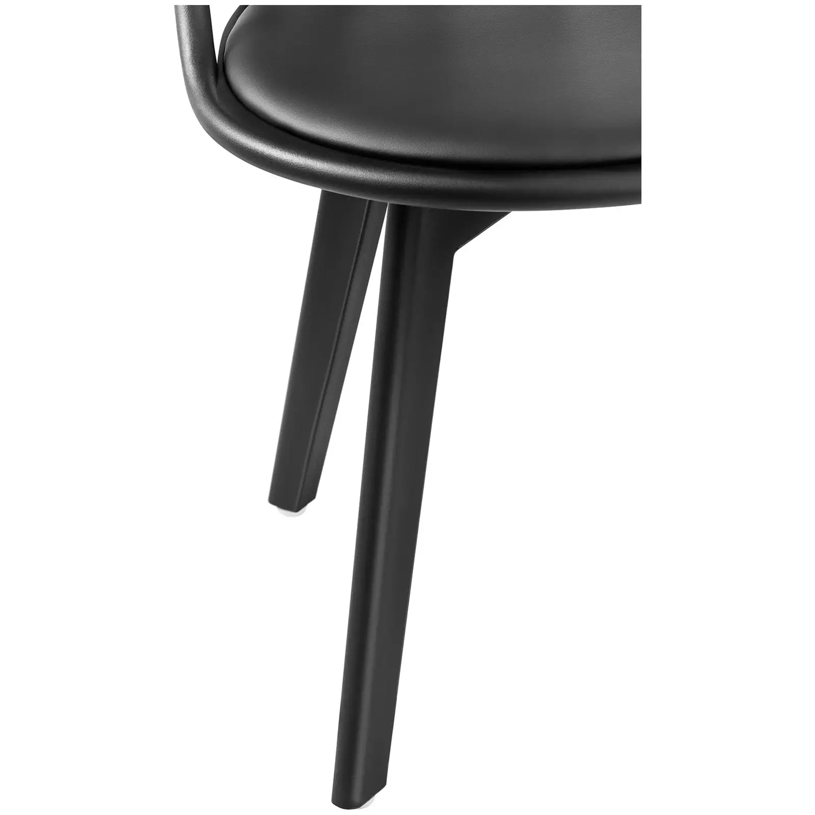 Silla - set de 2 - Royal Catering - hasta 150 kg - respaldo abierto - patas centradas - negro