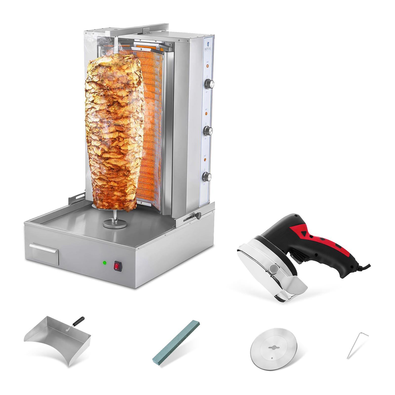 Asador de kebab con cuchillo eléctrico - set