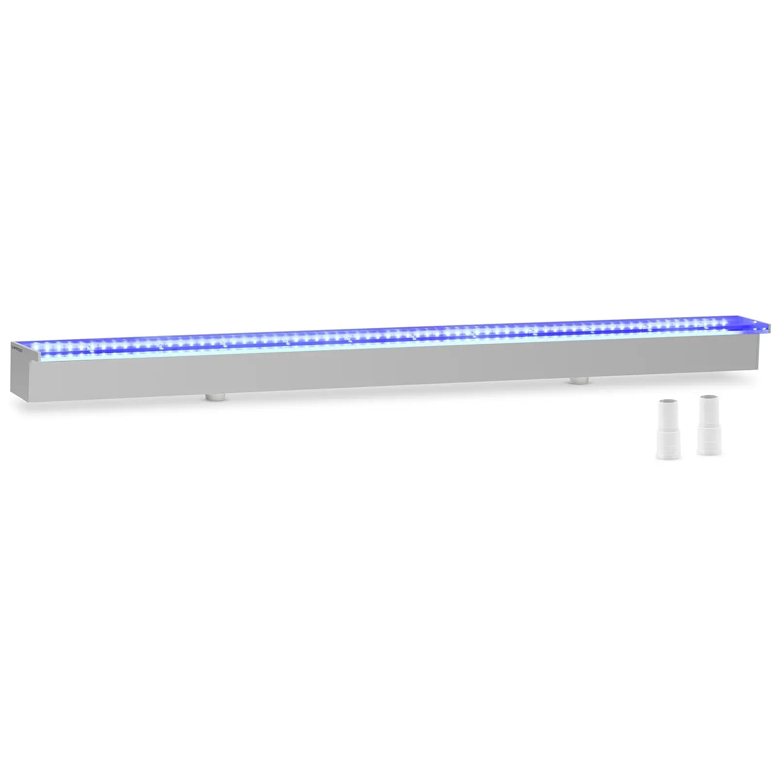 Cascada para piscina - 120 cm - Iluminación LED - azul/blanco - salida de agua: 30 mm