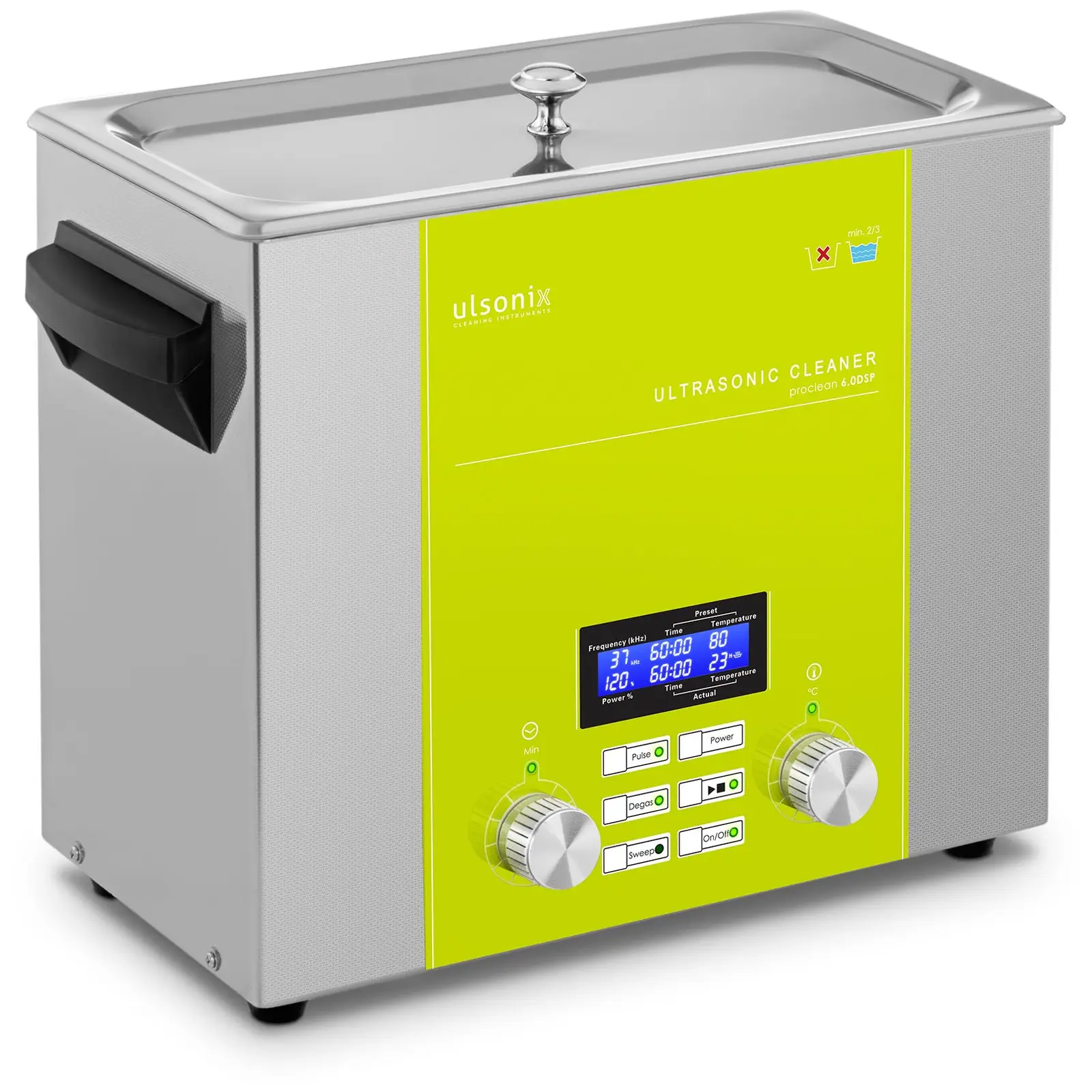Limpiador ultrasonidos - 6 litros - desgasificación - barrido - pulso