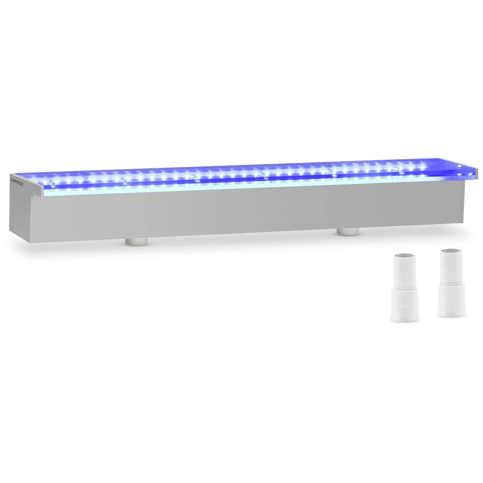 Cascada para piscina - 60 cm - Iluminación LED - azul/blanco - salida de agua: 30 mm