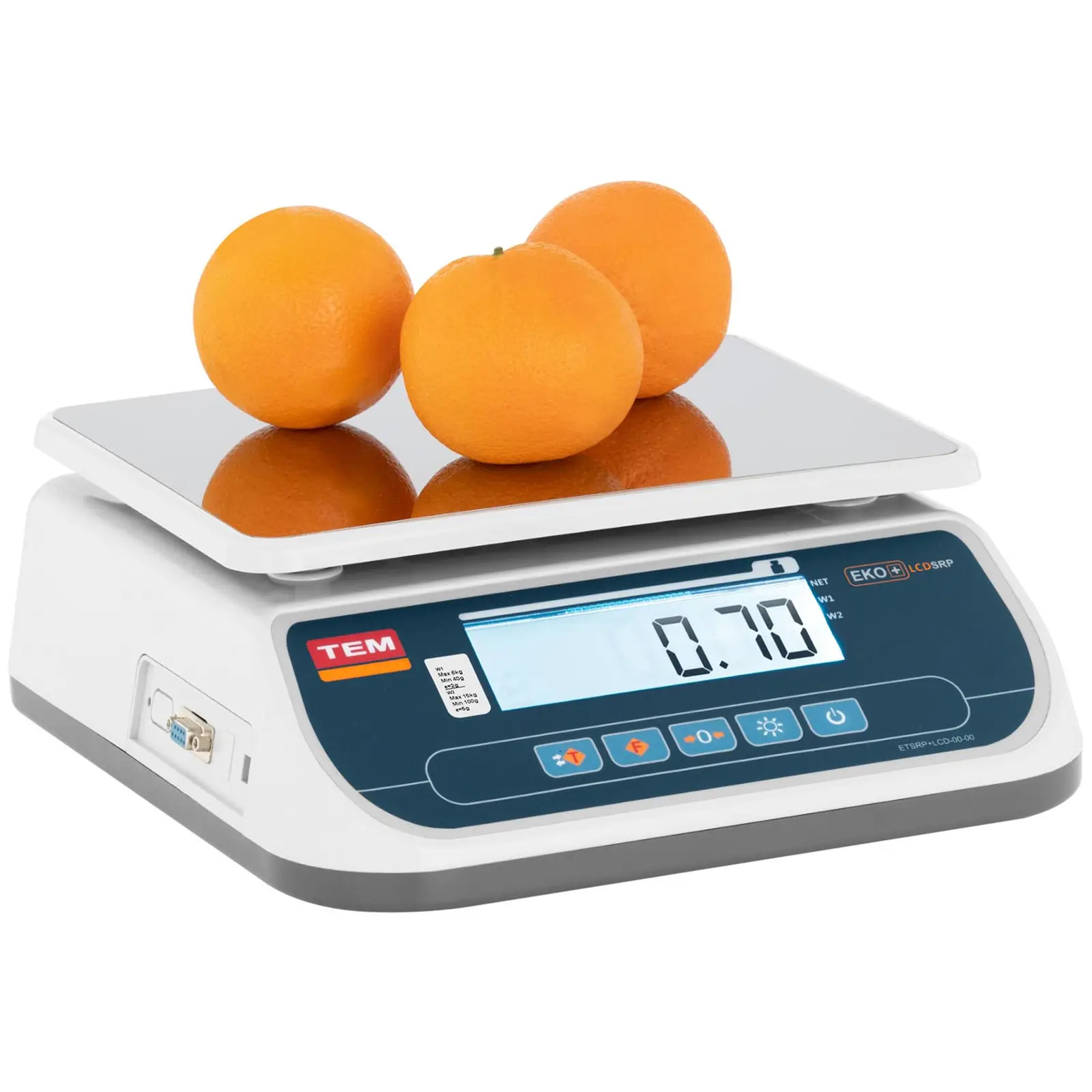 Balanza de mesa - calibrada - 15 kg / 5 g - LCD